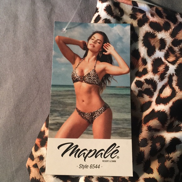 NWT Mapale Swim Animal Leopard print Bikini M - Picture 2 of 6
